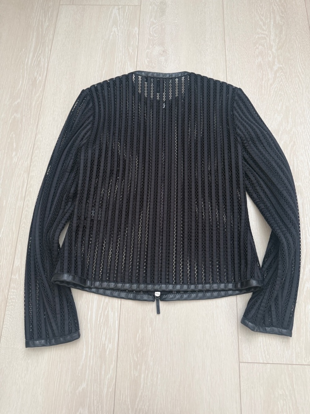 Ralph Lauren Black Label Black Perforated Zip Jacket - Picture 8 of 9